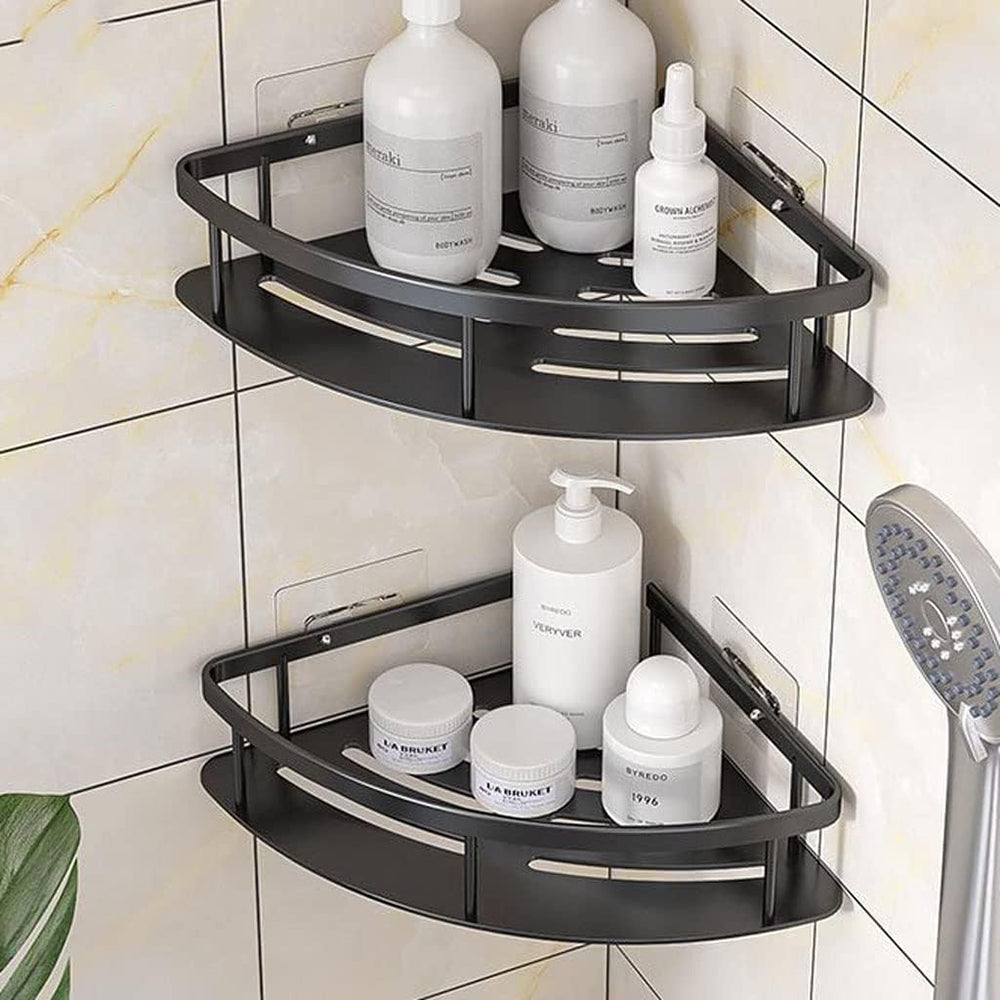 Pack of 2 Corner Shower Caddy Bathroom Storage Basket Organiser Tidy Tray_2