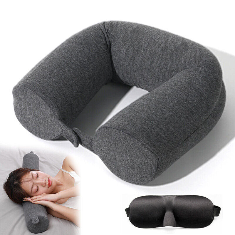 Twist Memory Foam Travel Neck Pillow - Dark Grey_5