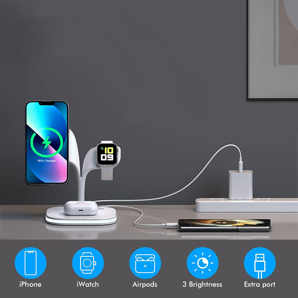 5 in1 Foldable Wireless Fast Charger Dock Station for Apple - Available in Black and White_13