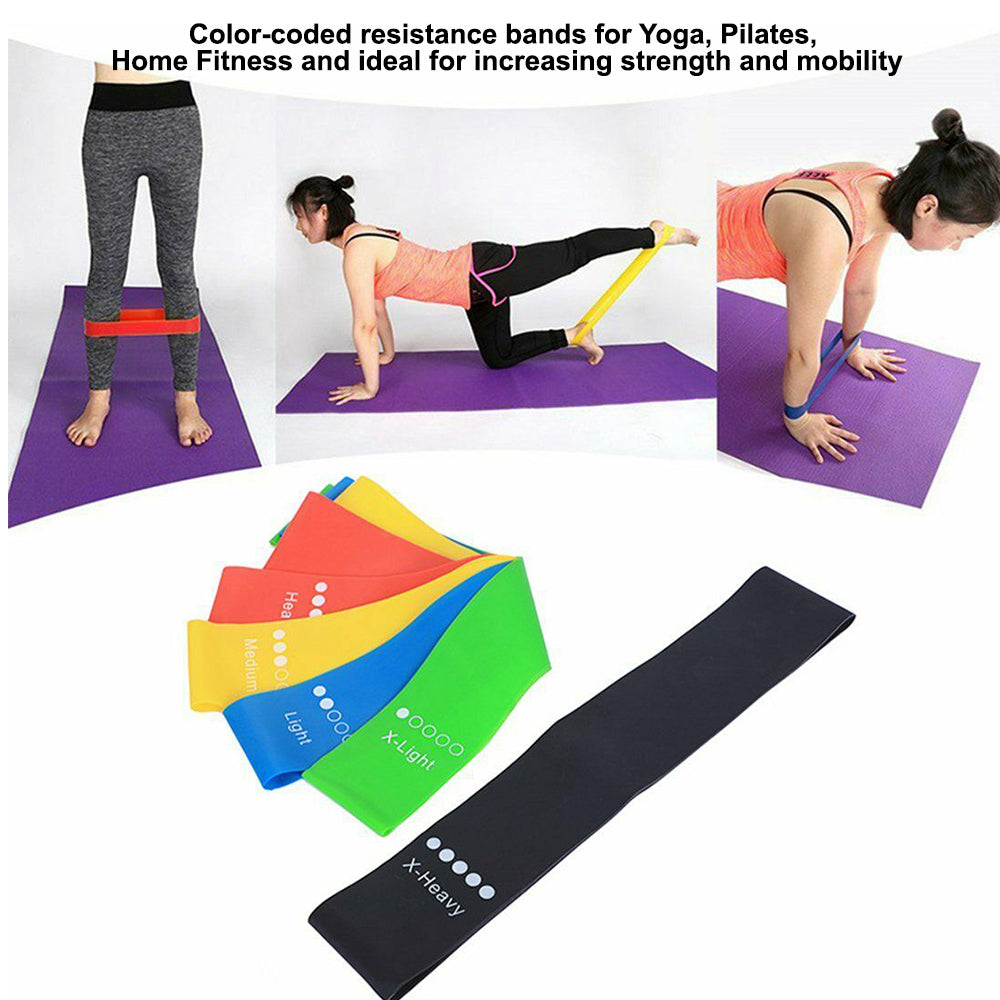 5-Pc Skin Friendly Different Levels Yoga Resistance Bands_8