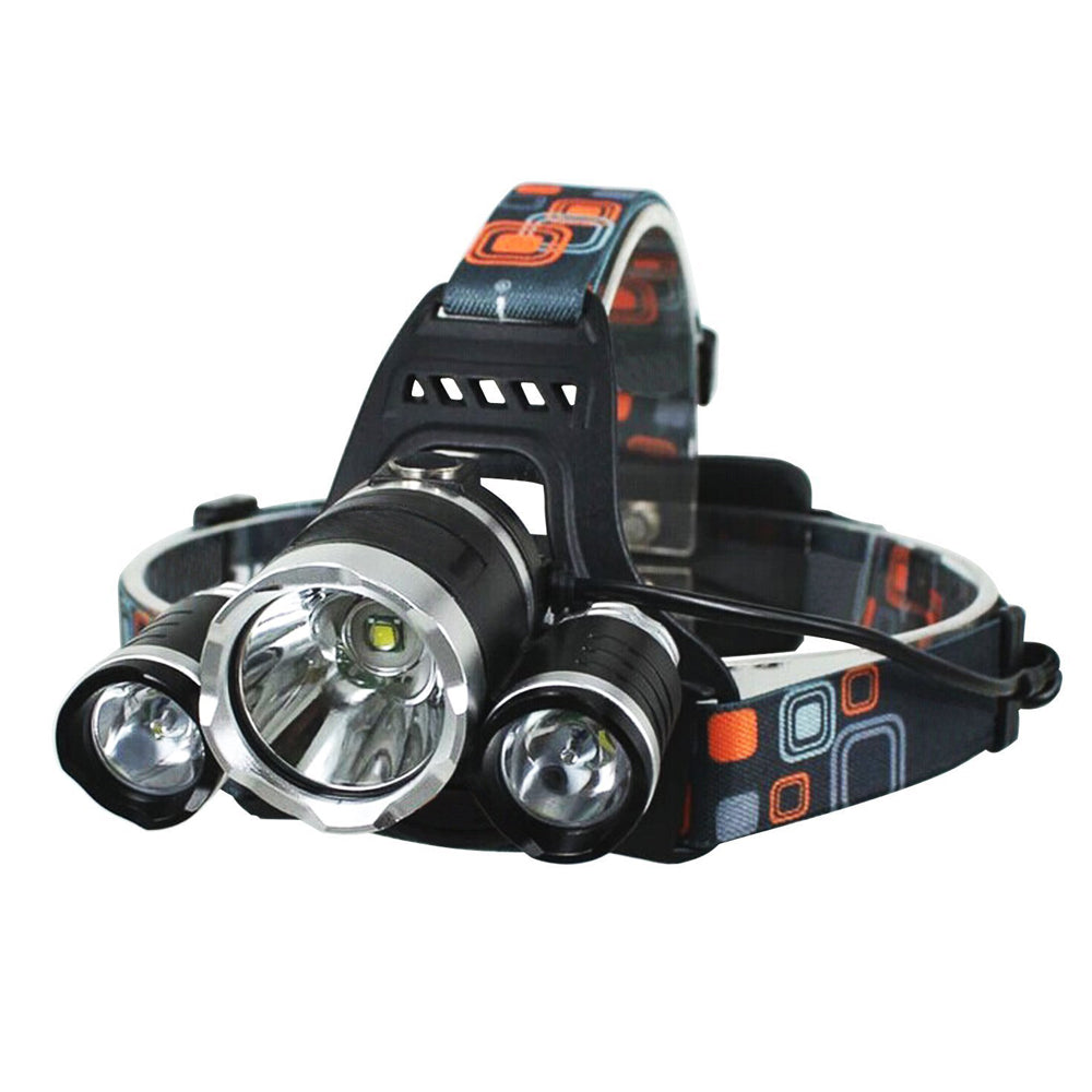 USB Charging LED 3 Lights Headlamp Wide Range Head Torch_2