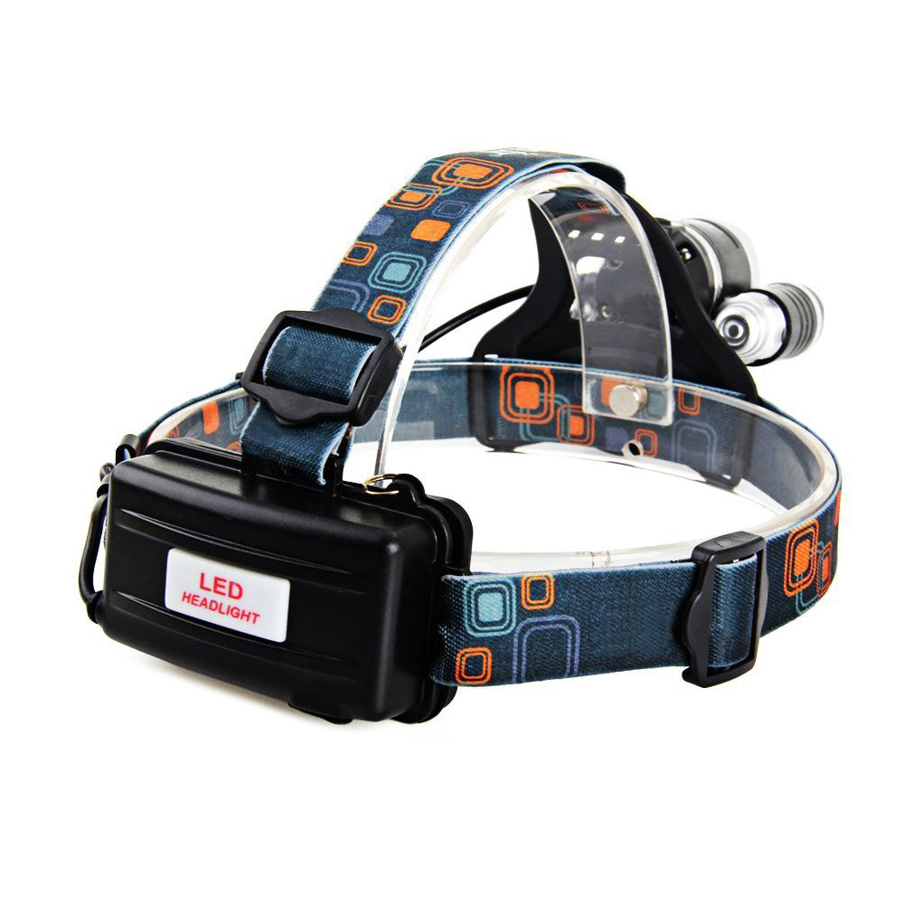 USB Charging LED 3 Lights Headlamp Wide Range Head Torch_3