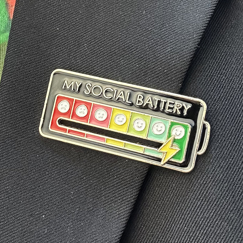 Creative Social Battery Energy Enamel Pins Mood Jewelry Brooches_10